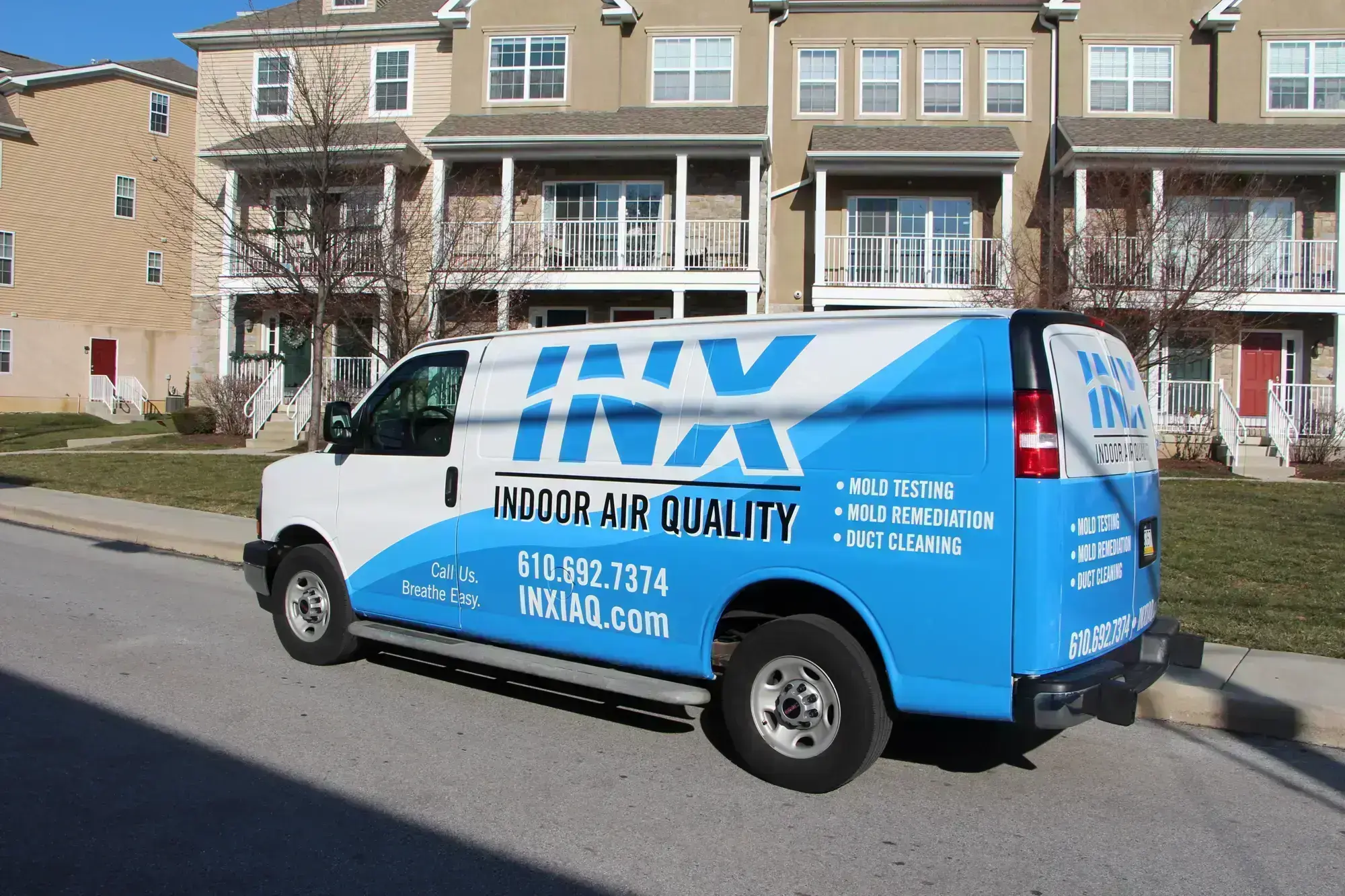INX Indoor Air Quality van, mold removal chester county pa, mold removal in west chester, mold remediation chester county pa, basement waterproofing in commercial buildings, we have effectively removed black mold in spring city, west grove, lincoln university, eastern pa, kennett square, south pottstown, and chester county pa.